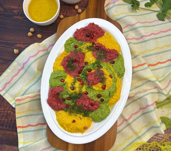 Spring Rainbow Hummus Platter